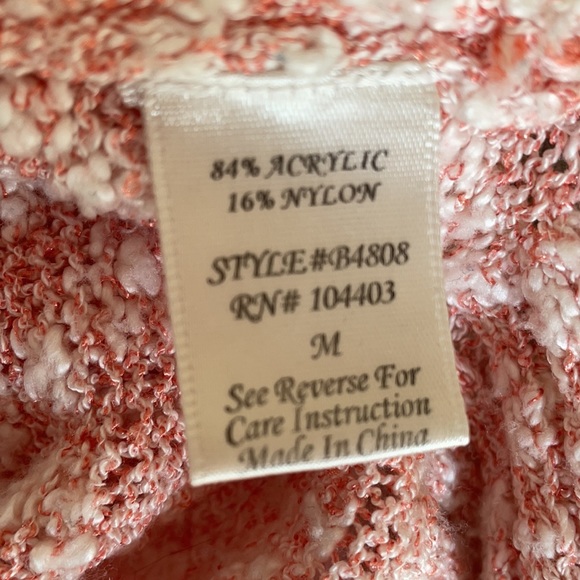 Pink and White Semi Sheer Sweater - Picture 6 of 6